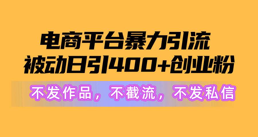 电商平台暴力引流,被动日引400+创业粉不发作品