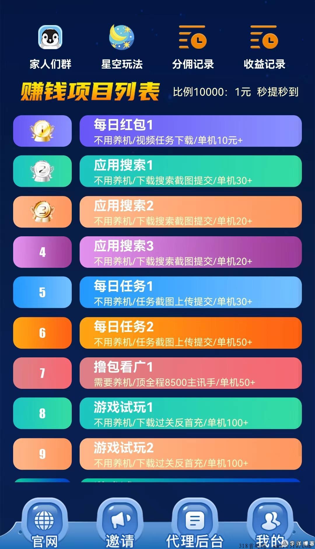星空赚动：全网独家安卓应用市场下载量任务，无需养机，零撸团队收益