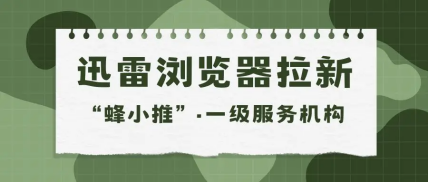 【蜂小推】迅雷浏览器推广，帮你把闲置时间换成真金白银