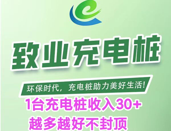 置业充电桩：收入30每台充电桩，没有天花板的