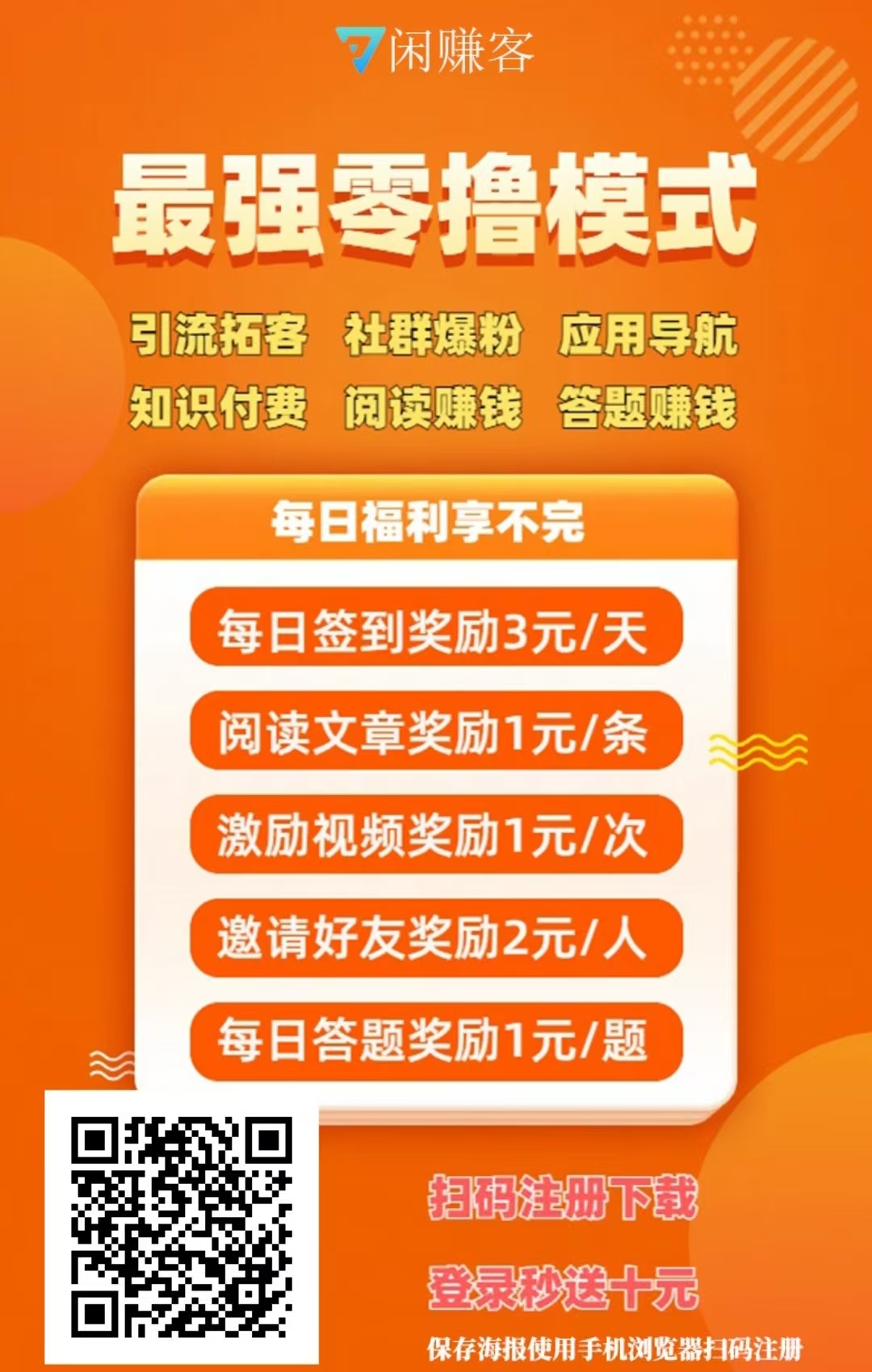 闲赚客免费发布项目！大流量引流平台，项目合作 资源分享