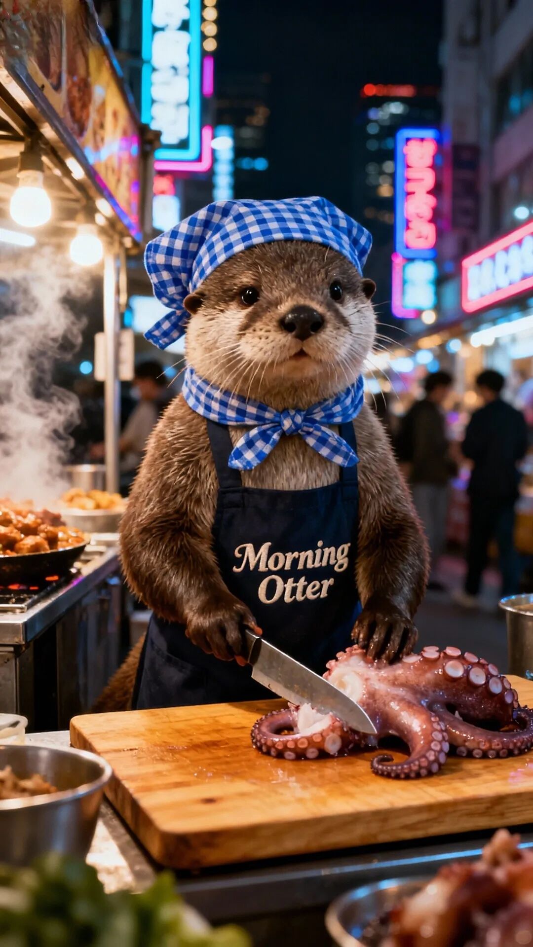 单条涨粉10W+,浏览200w安排！萌化了，水獭界厨神在线制作章鱼小丸子，姨姨们快冲！