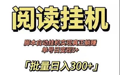 首发项目，全网独家推出。“挂机阅读”
