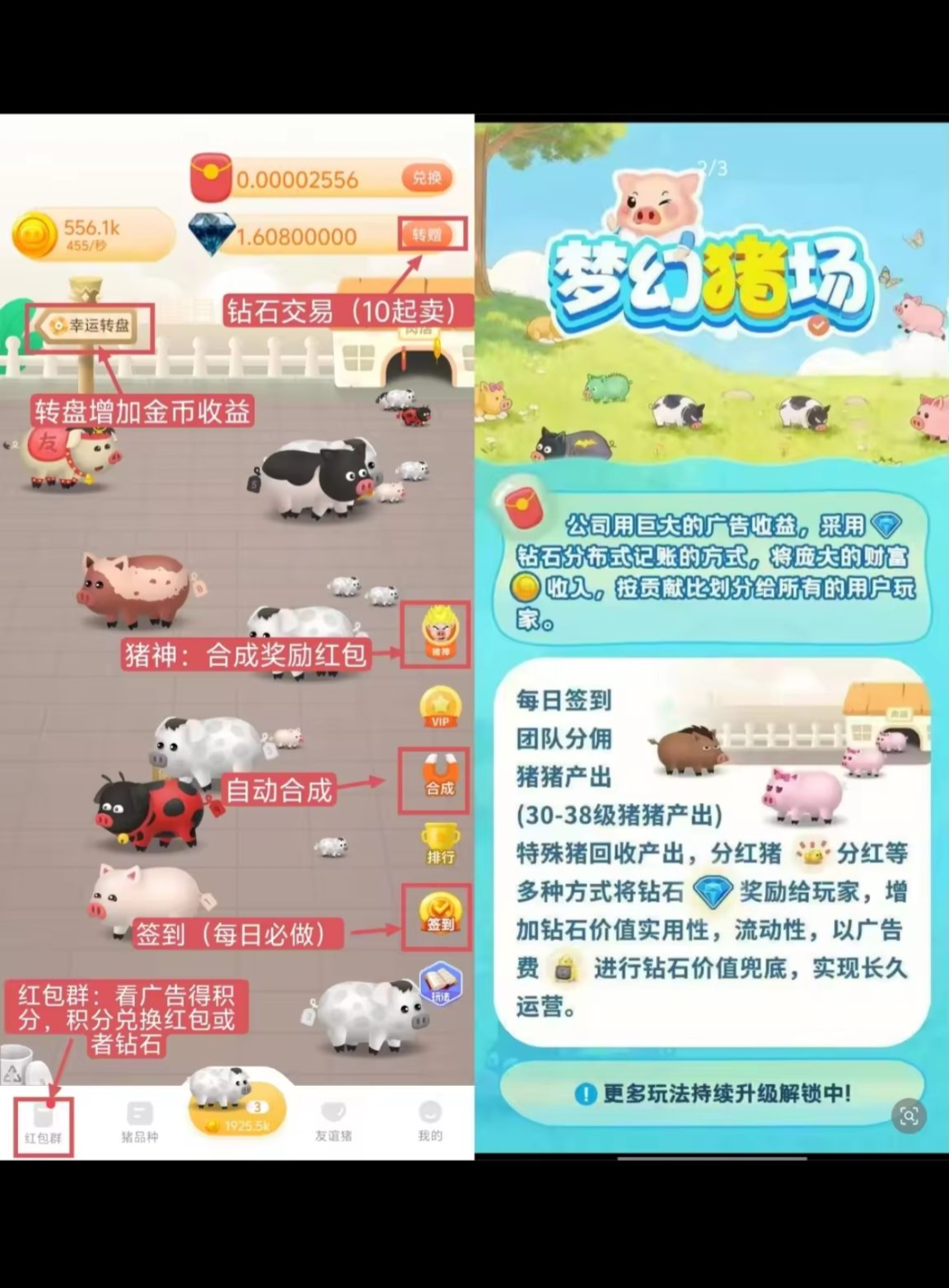 O撸梦幻猪场，一起来养猪共同致富。