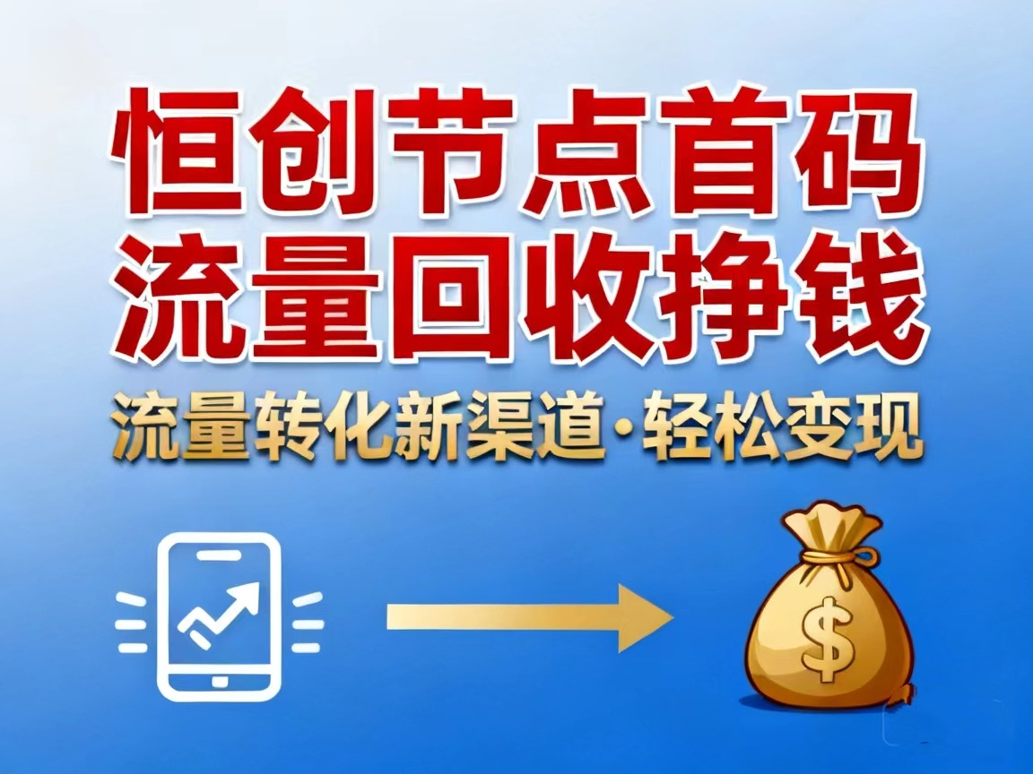 恒创节点流量回收平台推荐，手机剩余流量如何快速挣钱
