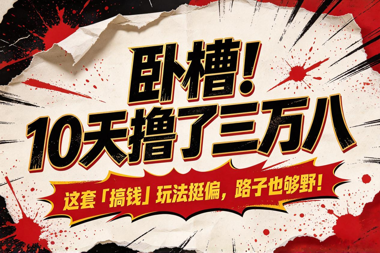卧槽！10天撸了三万八，这套「搞钱」玩法挺偏，路子也够野！